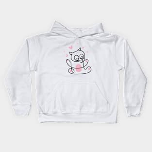 Baby Owlbear Lineart (white) Kids Hoodie